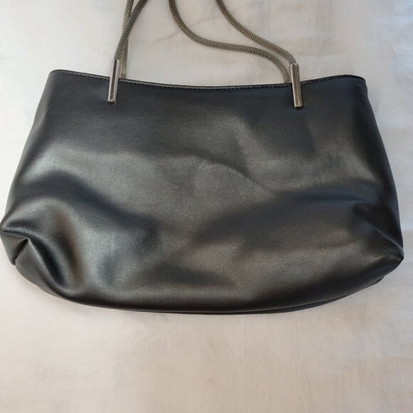 Purse Bag Charcoal Gray 2 Mesh chain handles NWOT NEW gothic Urban Chic Modern - Picture 4 of 6